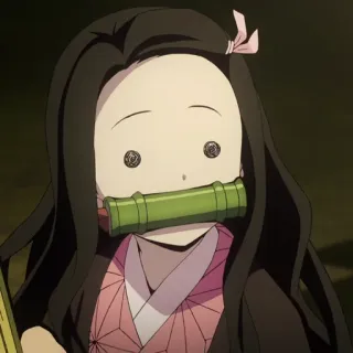 🏮 Nezuko Kamado Demon Slayer Anime, Démon, Fille, Bambou, Kawaii whatsapp sticker