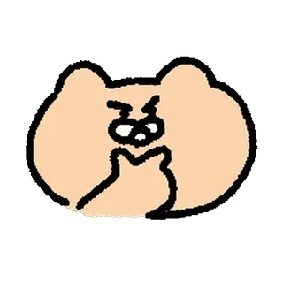 🥚 Dibujos animados, Oso, Enojado, Dedo corazón, Ofensivo telegram sticker