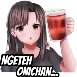 ☕️ NGETEH ONICHAN... anime, drink, tea, girl, cute telegram sticker