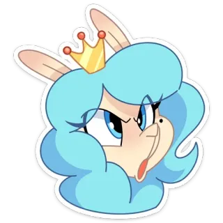 😡 Cartoon, Prinzessin, Krone, Figur, Süß, Aufkleber telegram sticker