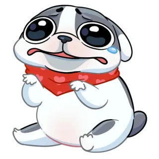 😢 Hund, Welpe, traurig, Cartoon, süß, Tier telegram sticker