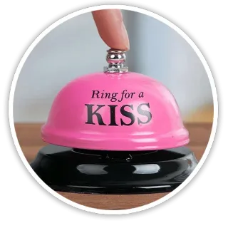 💋 Ring for a KISS kiss, love, bell, pink, request telegram sticker