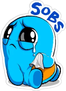 😢 SOBS piangere, triste, emotivo, lacrime, cartone animato telegram sticker