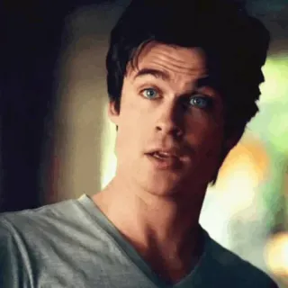 😧 Damon Salvatore The Vampire Diaries vampiro, sobrenatural, serie de TV, fantasía, drama, actor, oscuro whatsapp sticker