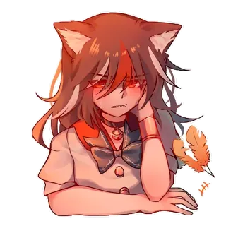 😡 anime, cat girl, sticker, cute, kawaii telegram sticker