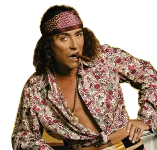 🚬 hombre, cigarro, retro, años 70, pelo rizado, cinta pelo telegram sticker