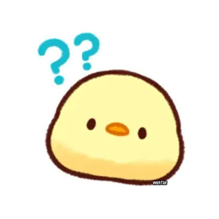 🤔 cute, question, kawaii, confused, cartoon, chick, bird telegram sticker