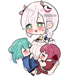 ❤️ @HAWKS Anime, Cartoni animati, Kawaii, Carino, Chibi, Fanart whatsapp sticker