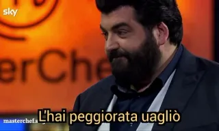 😕 L'hai peggiorata uagliò Italian, MasterChef, cooking, chef telegram sticker