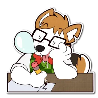 😴 perro, dibujos animados, chicle, lápiz, ilustración, dibujo telegram sticker