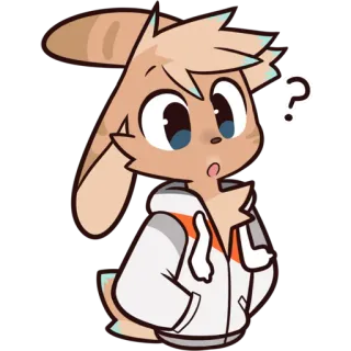 ❔ kartun, karakter, ilustrasi, tanda tanya, penasaran, berbulu, hewan, lucu telegram sticker