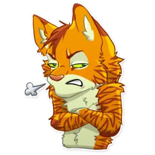 😤 en colère, chat, félin, dessin animé, emoji, autocollant, orange, poilu whatsapp sticker