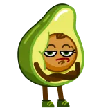 😠 Авокадо, Мультфильм, Персонаж, Еда, Фрукт, Смешной, Талисман telegram sticker