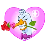 😉 duck, rose, love, heart, cartoon telegram sticker