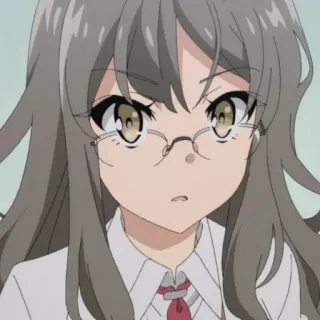 ☕️ Animé, Fille, Lunettes, Mignon telegram sticker