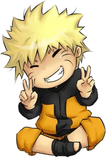 ✌ Naruto Naruto, anime, manga, cartoon, peace sign telegram sticker