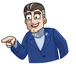 😉 漫画, 指差し, 男性, スーツ, キャラクター telegram sticker