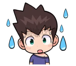 😧 dibujos animados, sudor, anime, shock, sorprendido, miedo, emoción telegram sticker