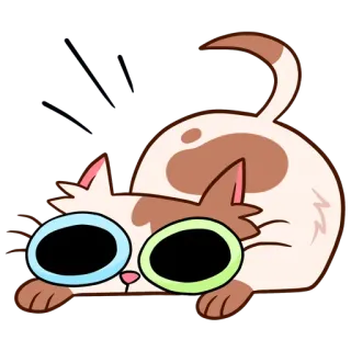 😓 chat, autocollant, mignon, animal, dessin animé, illustration whatsapp sticker