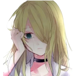😖 anime, girl, crying, sad, emotional, cartoon, illustration telegram sticker
