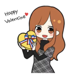 🎁 HAPPY Valentine Dia dos Namorados, amor, coração, presente, chocolate, desenho animado, feliz whatsapp sticker