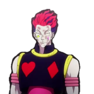 👀 Hisoka Hunter x Hunter Hisoka, Hunter x Hunter, anime, manga, character, clown, jester telegram sticker