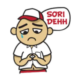 🙏 SORI DEHH sorry, apology, sad, cartoon, emotion, indonesia telegram sticker