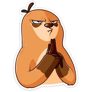 🤨 kartun, binatang, karakter, kukang, lucu, stiker telegram sticker