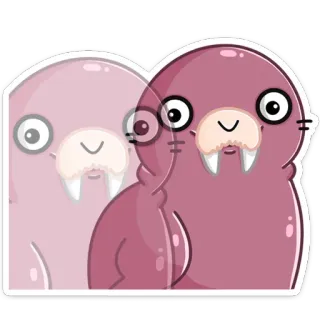 😠 morse, animal, mammifère, dessin animé, mignon, kawaii telegram sticker
