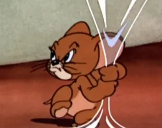 🖤 Jerry Tom and Jerry Cartoon, Wütend, Maus, Jerry telegram sticker