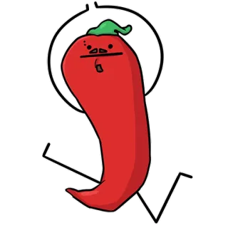 😮 후추, 음식, 채소, 만화, 칠리, 매운, 뜨거운 telegram sticker