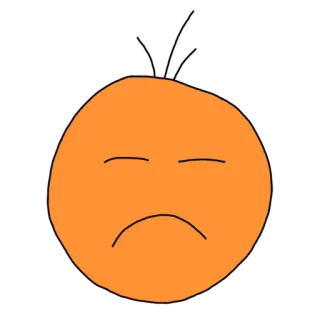 😞 Emoji, Triste, Laranja, Rosto, Chateado, Desenho animado whatsapp sticker