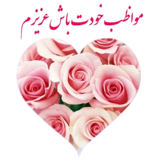 ❤ مواظب خودت باش عزیزم rose, heart, love, flowers, greeting, persian, iranian telegram sticker