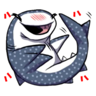 🤣 tiburon, animal, dibujo animado, lindo, feliz telegram sticker