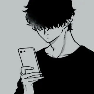 👁‍🗨 Anime, Dessin animé, Personnage, Homme, Téléphone, Elfe telegram sticker