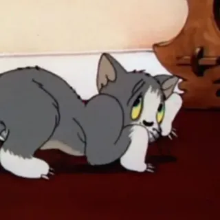 😢 Tom Tom and Jerry cartoon, cat, animal, sad, animated telegram sticker