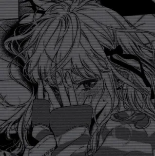 😫 Anime, Ragazza, Manga, Piangendo, Triste telegram sticker