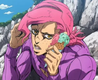 😇 Doppio JoJo's Bizarre Adventure Doppio, JoJo's Bizarre Adventure, Anime, Manga, Personnage, Glace whatsapp sticker