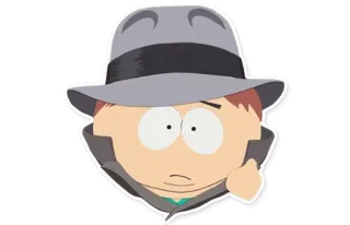 🕵‍♂ personage, cartoon, vermomming, hoed, south park telegram sticker