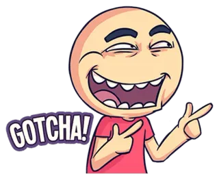 😆 GOTCHA! desenho animado, apontando, flagrado, adesivo, engraçado telegram sticker