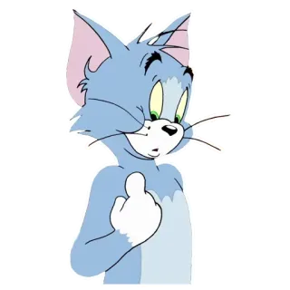 🖕 Tom Cat Tom and Jerry Dessin animé, Doigt d'honneur, Offensant, Tom le chat, Tom et Jerry telegram sticker