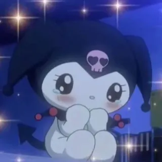 🥺 Kuromi Kuromi, Sanrio, dibujos animados, lindo, anime, llorando telegram sticker