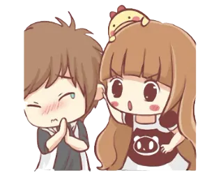😠 Cartoon, Niedlich, Paar, Anime, Liebe, Romantik telegram sticker