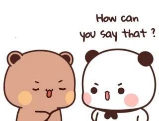 ❤️ How can you say that? mignon, ours, panda, question, dessin animé telegram sticker