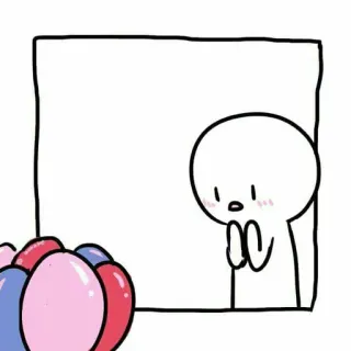 😂 cartone animato, personaggio, palloncini, carino, disegno, illustrazione, adesivo whatsapp sticker