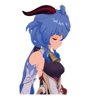 😢 Ganyu Genshin Impact Anime, Videogioco, Personaggio, Ganyu, Genshin Impact, Capelli blu, Corna telegram sticker
