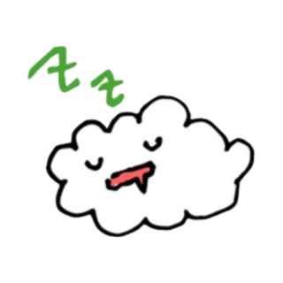 😴 zzz nube, durmiendo, dibujo animado, sueño, cansado, zzz whatsapp sticker