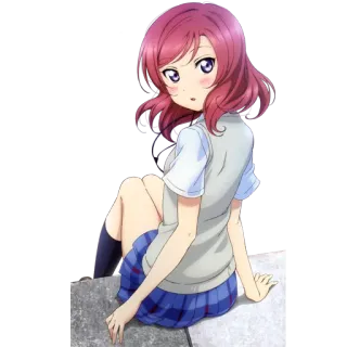 😟 anime, girl, school uniform, cute telegram sticker