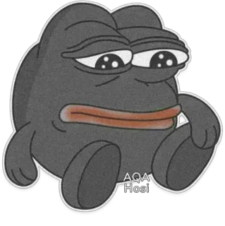 😐 Pepe the Frog AQA Hosi Meme, Kikker, Pepe, Internetmeme, Verdrietige kikker telegram sticker