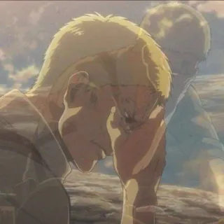 📎 Reiner Braun Attack on Titan Anime, Triste, Piangendo, Malinconia, Personaggio whatsapp sticker